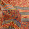 Sanskriti Vintage Sarees Red Pure Georgette Silk Printed Sari 5yd Craft Sustainable Fabric