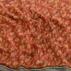 Sanskriti Vintage Sarees Red Pure Georgette Silk Printed Sari 5yd Craft Sustainable Fabric