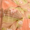 Sanskriti Vintage Sarees Peach Embroidered Pure Georgette Silk Print Sari Sustainable Fabric