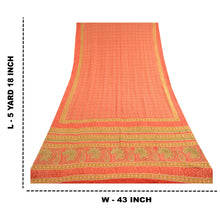 Load image into Gallery viewer, Sanskriti Vintage Sarees Red Block Printed Pure Georgette Silk Sari Craft Fabric
