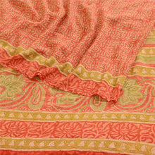 Load image into Gallery viewer, Sanskriti Vintage Sarees Red Block Printed Pure Georgette Silk Sari Craft Fabric
