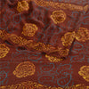 Sanskriti Vintage Sarees Wine Hand Block Printed Pure Georgette Silk Sari Sustainable Fabric