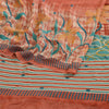 Sanskriti Vintage Sarees Red Pure Georgette Silk Printed Sari 5YD Craft Sustainable Fabric