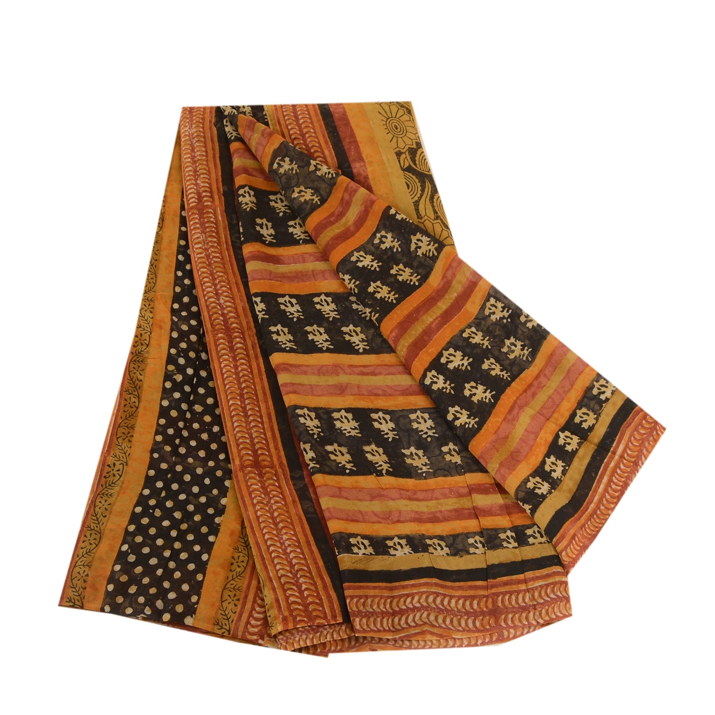 Санскритские винтажные сари из черного чистого шелка с принтом в виде жоржета 5 ярдов ткань для рукоделия из экологически чистой ткани