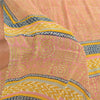 Sanskriti Vintage Sarees Pink Pure Georgette Silk Printed Sari 5yd Craft Sustainable Fabric
