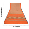 Sanskriti Vintage Sarees Indian Orange Georgette Printed Sari Soft Craft Sustainable Fabric