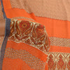 Sanskriti Vintage Sarees Indian Orange Georgette Printed Sari Soft Craft Sustainable Fabric