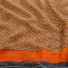 Sanskriti Vintage Sarees Indian Orange Georgette Printed Sari Soft Craft Sustainable Fabric