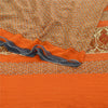 Sanskriti Vintage Sarees Indian Orange Georgette Printed Sari Soft Craft Sustainable Fabric