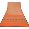 Sanskriti Vintage Sarees Indian Orange Georgette Printed Sari Soft Craft Sustainable Fabric