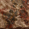 Sanskriti Vintage Sarees Brown Pure Georgette Silk Printed Sari 5yd Craft Sustainable Fabric