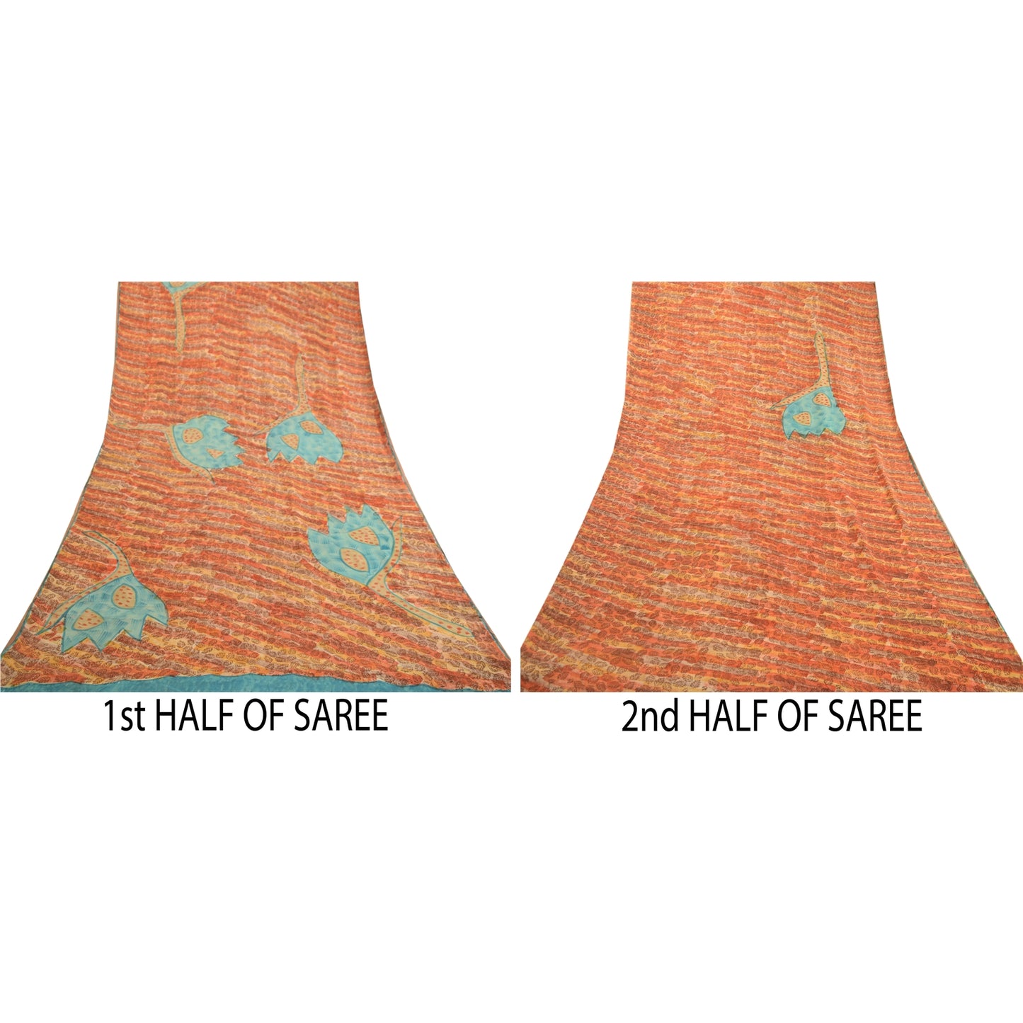 Сари из натурального шелка Sanskriti Vintage, многослойное сари из чистого жоржета, 5 ярдов, ткань для рукоделия, устойчивая к истиранию