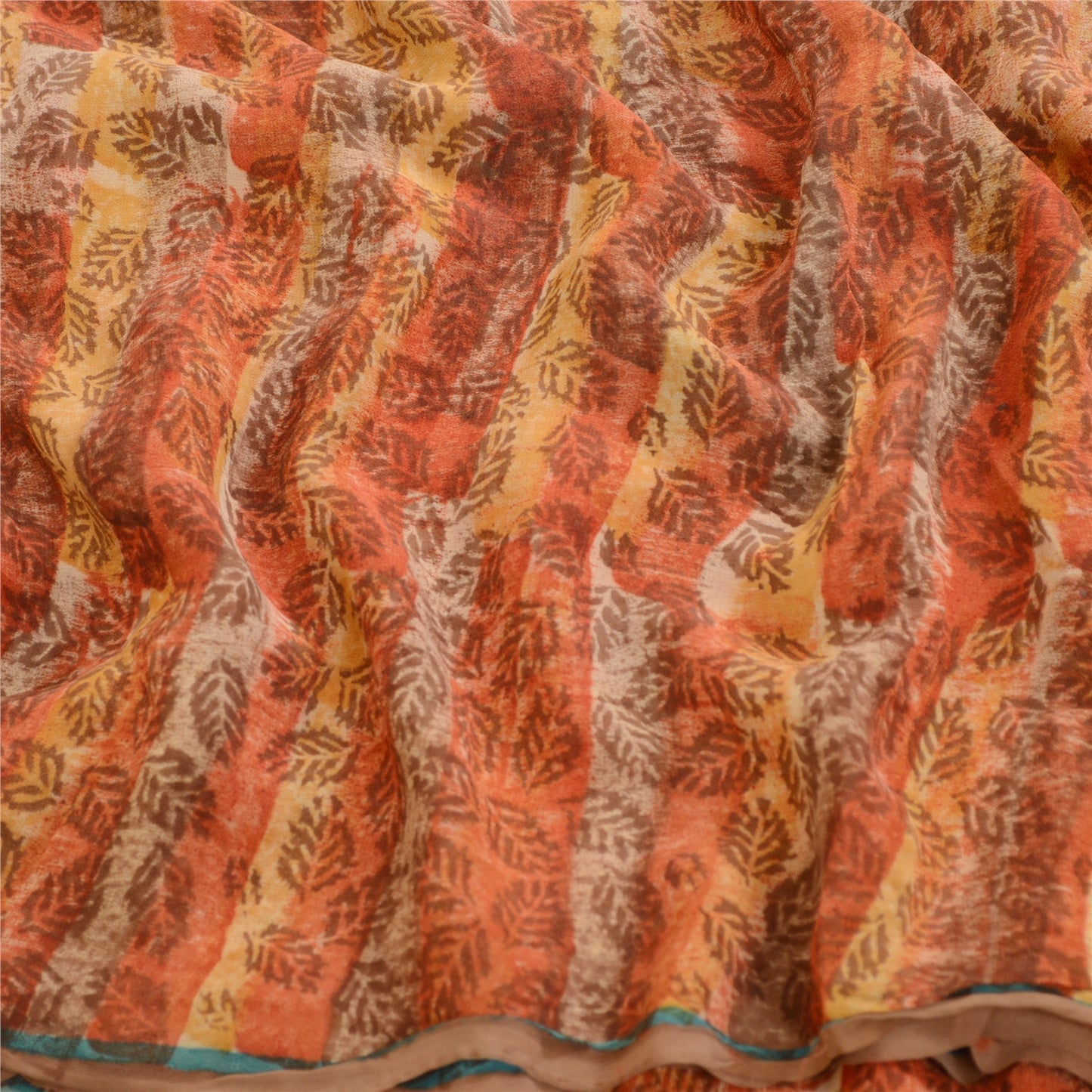 Сари из натурального шелка Sanskriti Vintage, многослойное сари из чистого жоржета, 5 ярдов, ткань для рукоделия, устойчивая к истиранию