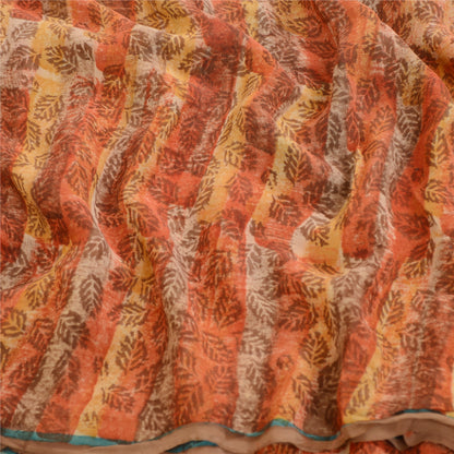 Сари из натурального шелка Sanskriti Vintage, многослойное сари из чистого жоржета, 5 ярдов, ткань для рукоделия, устойчивая к истиранию