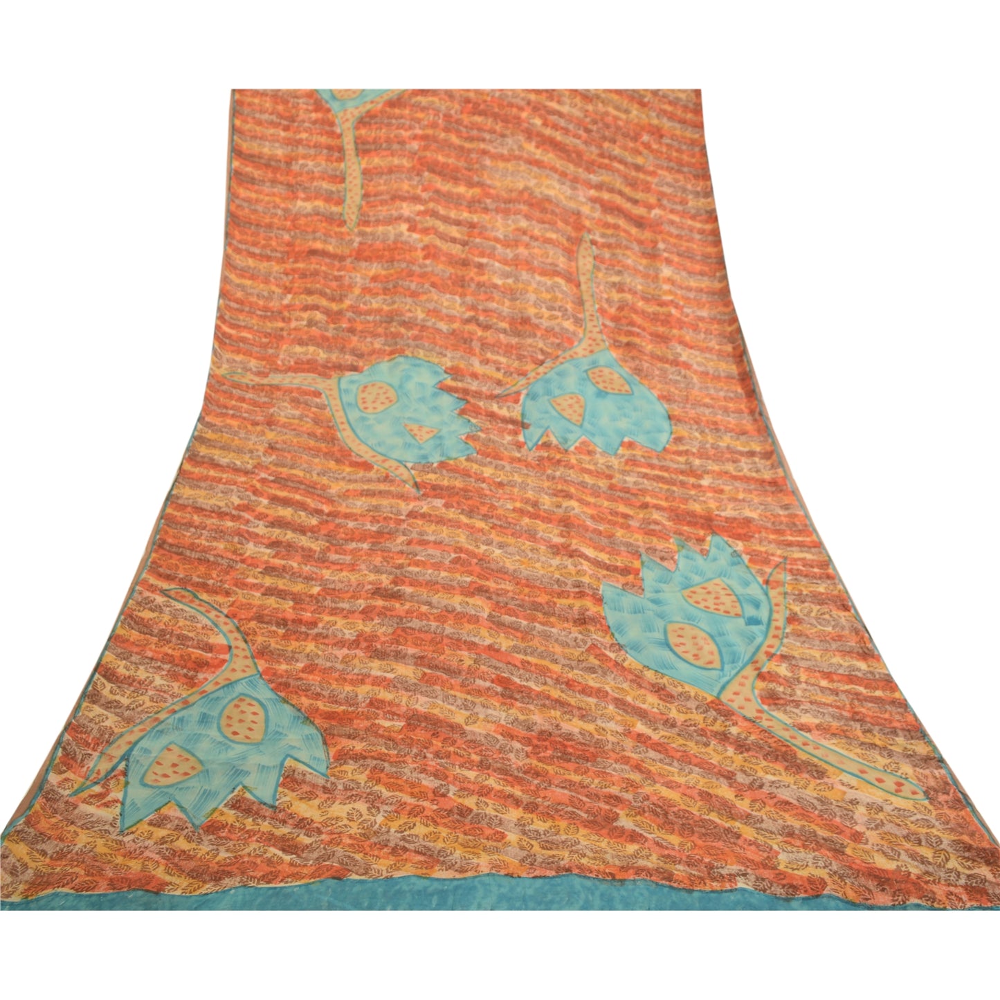 Сари из натурального шелка Sanskriti Vintage, многослойное сари из чистого жоржета, 5 ярдов, ткань для рукоделия, устойчивая к истиранию