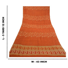 Load image into Gallery viewer, Sanskriti Vintage Sarees RustyOrange Pure Georgette Silk Print Woven Sari Fabric
