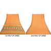 Sanskriti Vintage Sarees Saffron Pure Georgette Silk Printed Sari Craft Sustainable Fabric