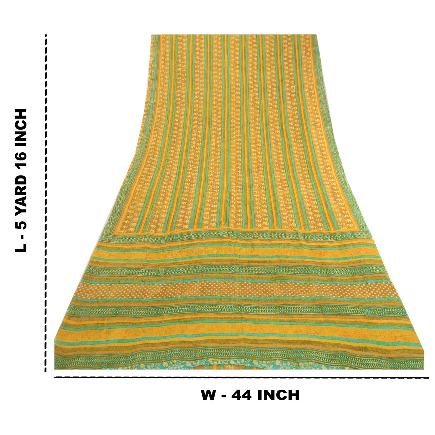 Sanskriti Vintage Mustard Sarees Pure Georgette Silk Printed Sari Craft Sustainable Fabric