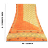 Sanskriti Vintage Sarees Indian Yellow Blend Georgette Printed Sari Craft Sustainable Fabric