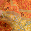 Sanskriti Vintage Sarees Indian Yellow Blend Georgette Printed Sari Craft Sustainable Fabric