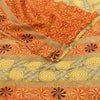 Sanskriti Vintage Sarees Indian Yellow Blend Georgette Printed Sari Craft Sustainable Fabric