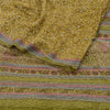 Sanskriti Vintage Sarees Green Pure Georgette Silk Printed Sari 5yd Craft Sustainable Fabric