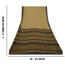 Load image into Gallery viewer, Sanskriti Vintage Sarees Cream Pure Chiffon Silk Printed Sari 5yd Craft Fabric
