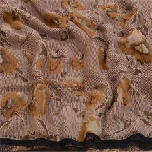 Load image into Gallery viewer, Sanskriti Vintage Sarees Mauve Pure Chiffon Silk Printed Sari 5yd Craft Fabric
