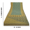 Sanskriti Vintage Sarees Green Pure Georgette Silk Print Sari Soft Craft Sustainable Fabric