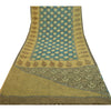 Sanskriti Vintage Sarees Green Pure Georgette Silk Print Sari Soft Craft Sustainable Fabric
