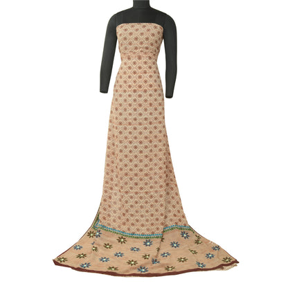 Sanskriti Vintage Sarees Broderet Tryk Ren Georgette Silke Sari Håndværk Bæredygtigt Stoff