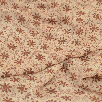 Sanskriti Vintage Sarees Broderet Tryk Ren Georgette Silke Sari Håndværk Bæredygtigt Stoff