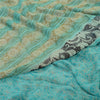 Sanskriti Vintage Sarees Blue Pure Georgette Silk Printed Sari 5yd Craft Sustainable Fabric