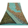 Sanskriti Vintage Sarees Blue Pure Georgette Silk Printed Sari 5yd Craft Sustainable Fabric