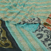 Sanskriti Vintage Sarees Blue Pure Georgette Silk Printed Sari 5yd Craft Sustainable Fabric