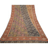 Sanskriti Vintage Sarees Brown Pure Georgette Silk Printed Sari 5yd Craft Sustainable Fabric
