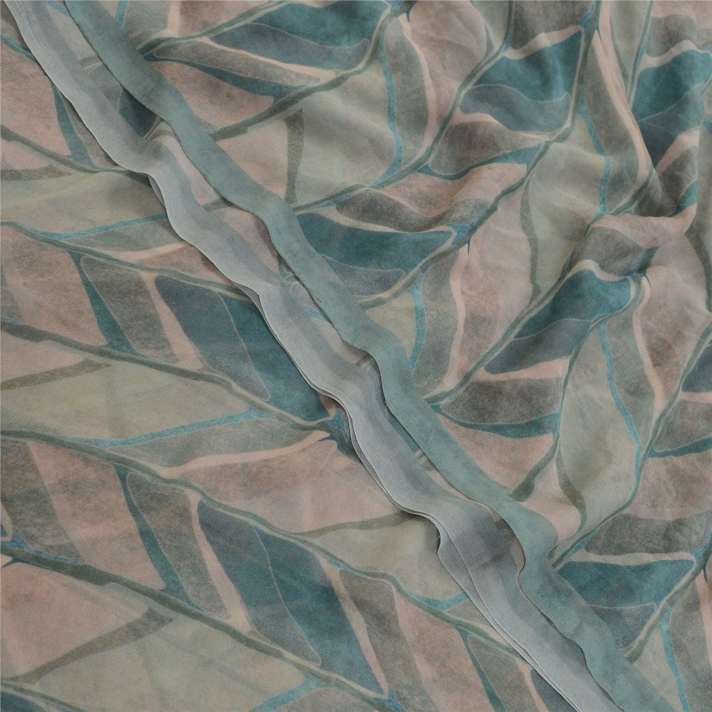 Sanskriti Vintage Sarees Multi From India Georgette Printed Sari Craft Sustainable Fabric