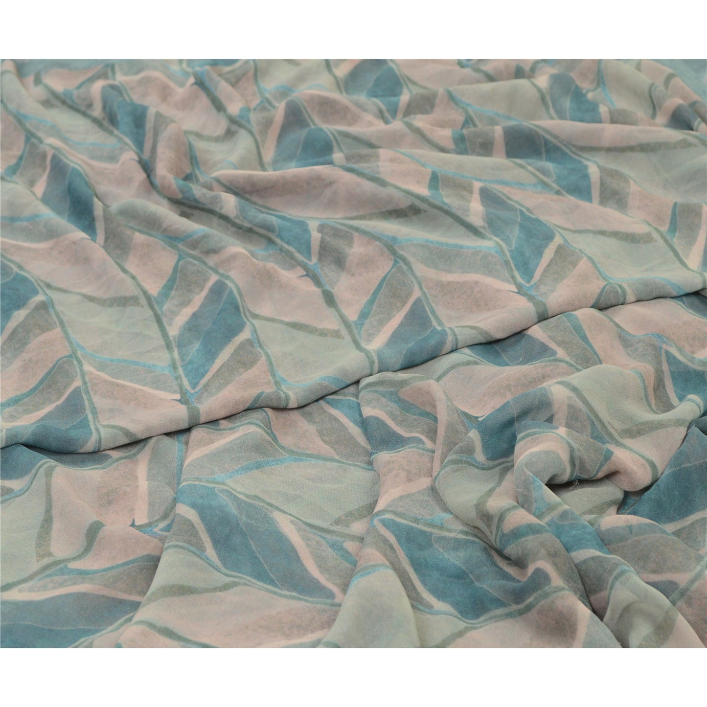 Sanskriti Vintage Sarees Multi From India Georgette Printed Sari Craft Sustainable Fabric