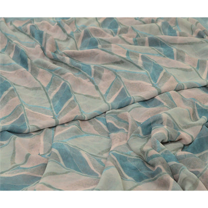 Sanskriti Vintage Sarees Multi From India Georgette Printed Sari Craft Sustainable Fabric