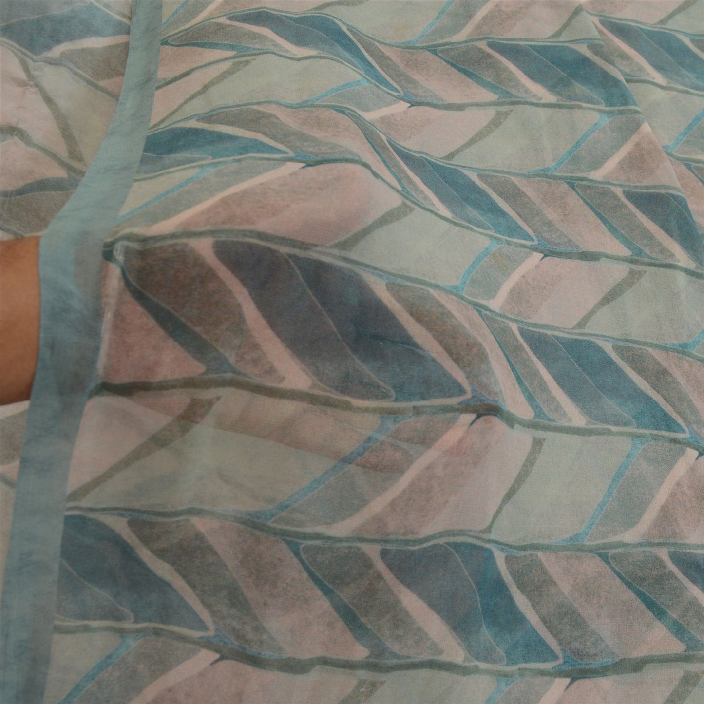 Sanskriti Vintage Sarees Multi From India Georgette Printed Sari Craft Sustainable Fabric