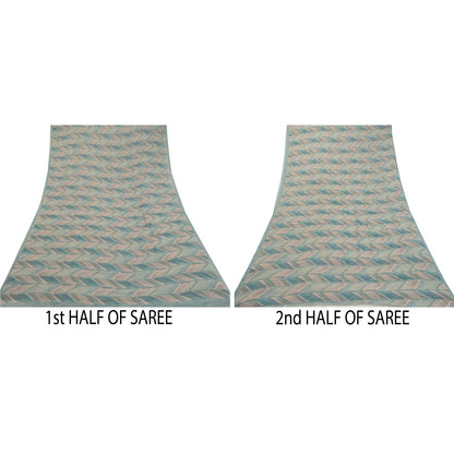 Sanskriti Vintage Sarees Multi From India Georgette Printed Sari Craft Sustainable Fabric