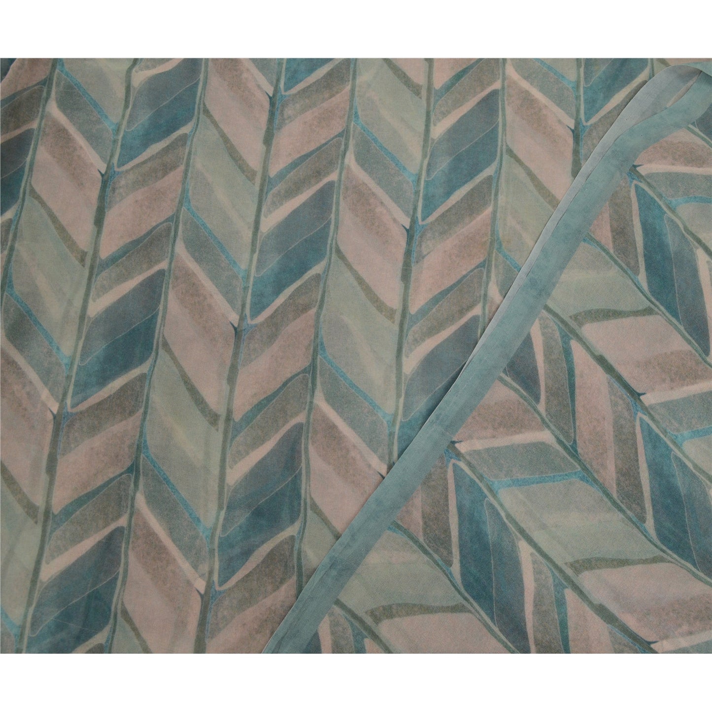 Sanskriti Vintage Sarees Multi From India Georgette Printed Sari Craft Sustainable Fabric