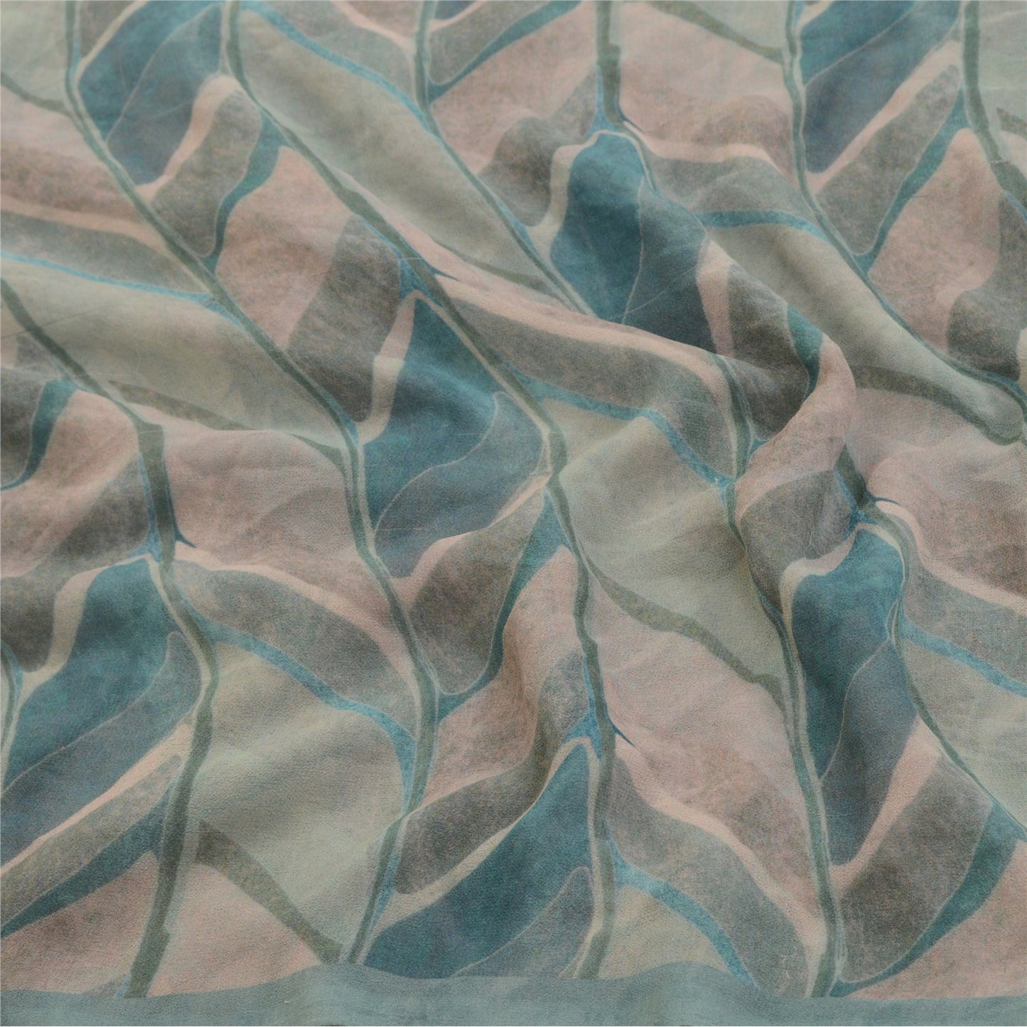 Sanskriti Vintage Sarees Multi From India Georgette Printed Sari Craft Sustainable Fabric