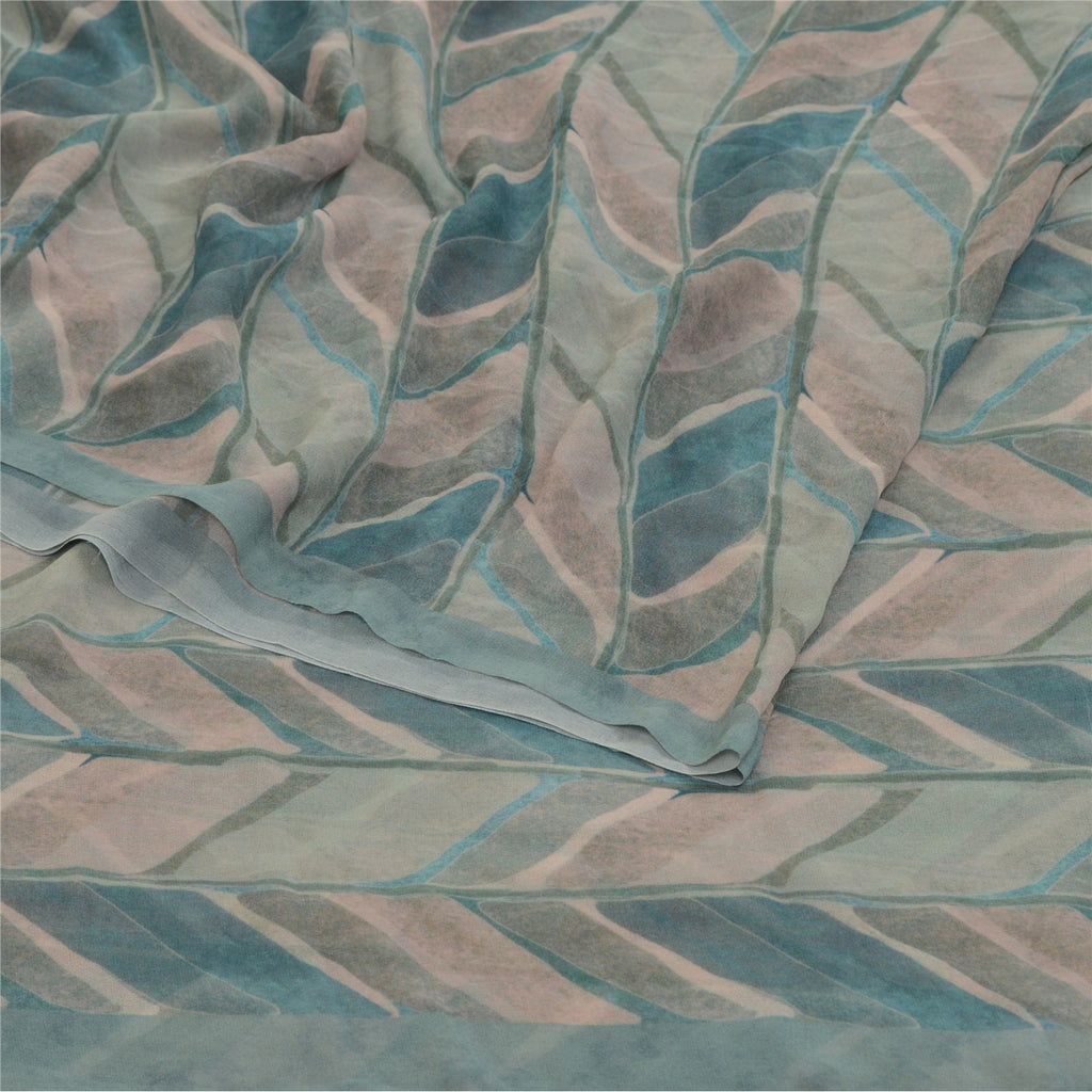 Sanskriti Vintage Sarees Multi From India Georgette Printed Sari Craft Sustainable Fabric