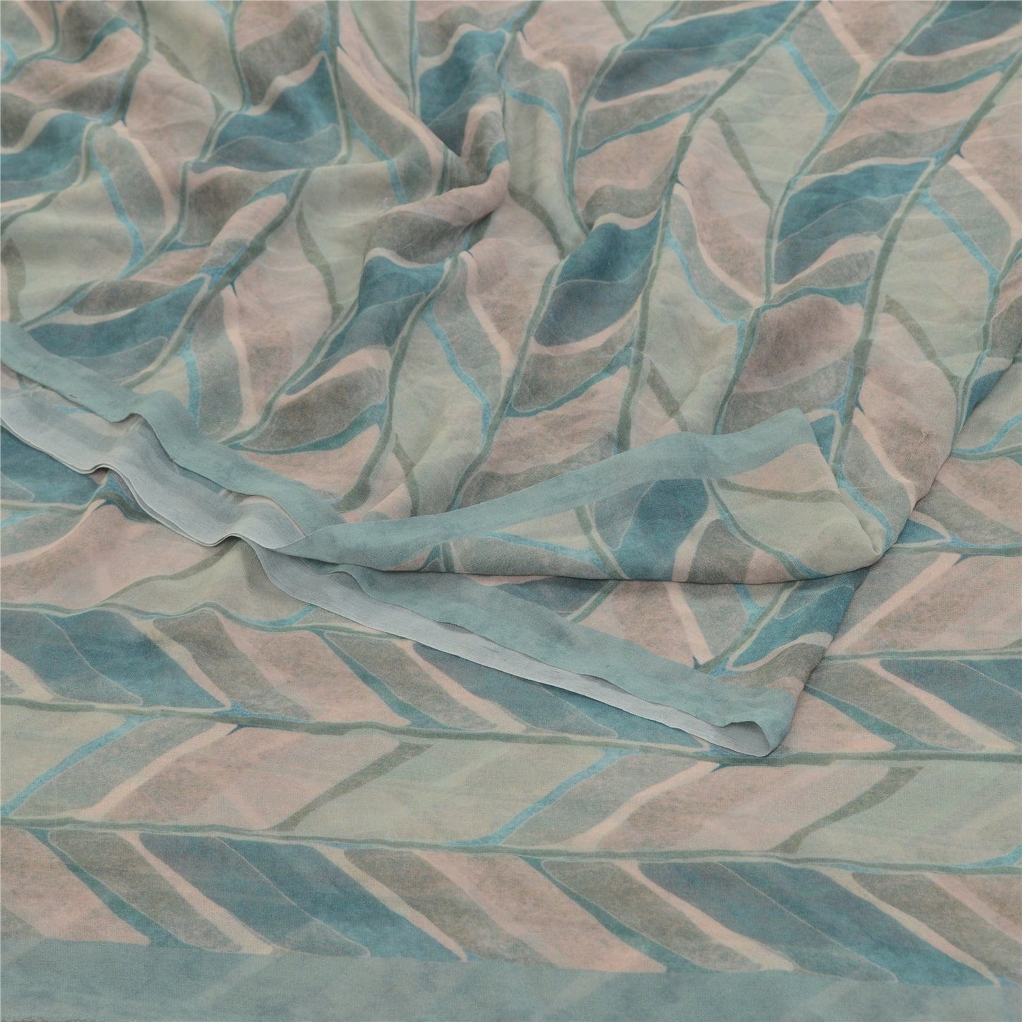 Sanskriti Vintage Sarees Multi From India Georgette Printed Sari Craft Sustainable Fabric