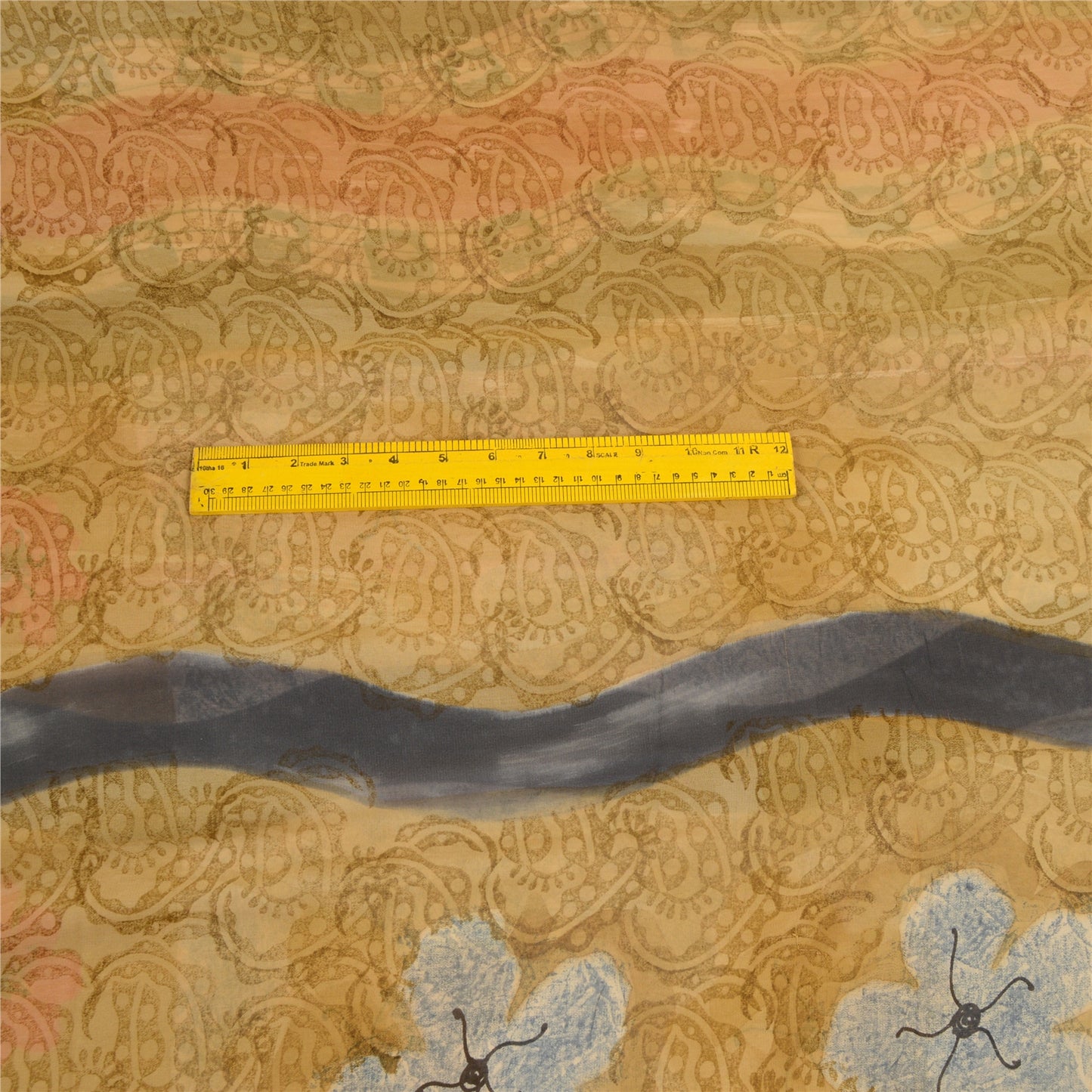 Sanskriti Vintage Sarier Multi Ren Georgette Silke Trykt Sari 5yd Håndværk Bæredygtigt Stoff