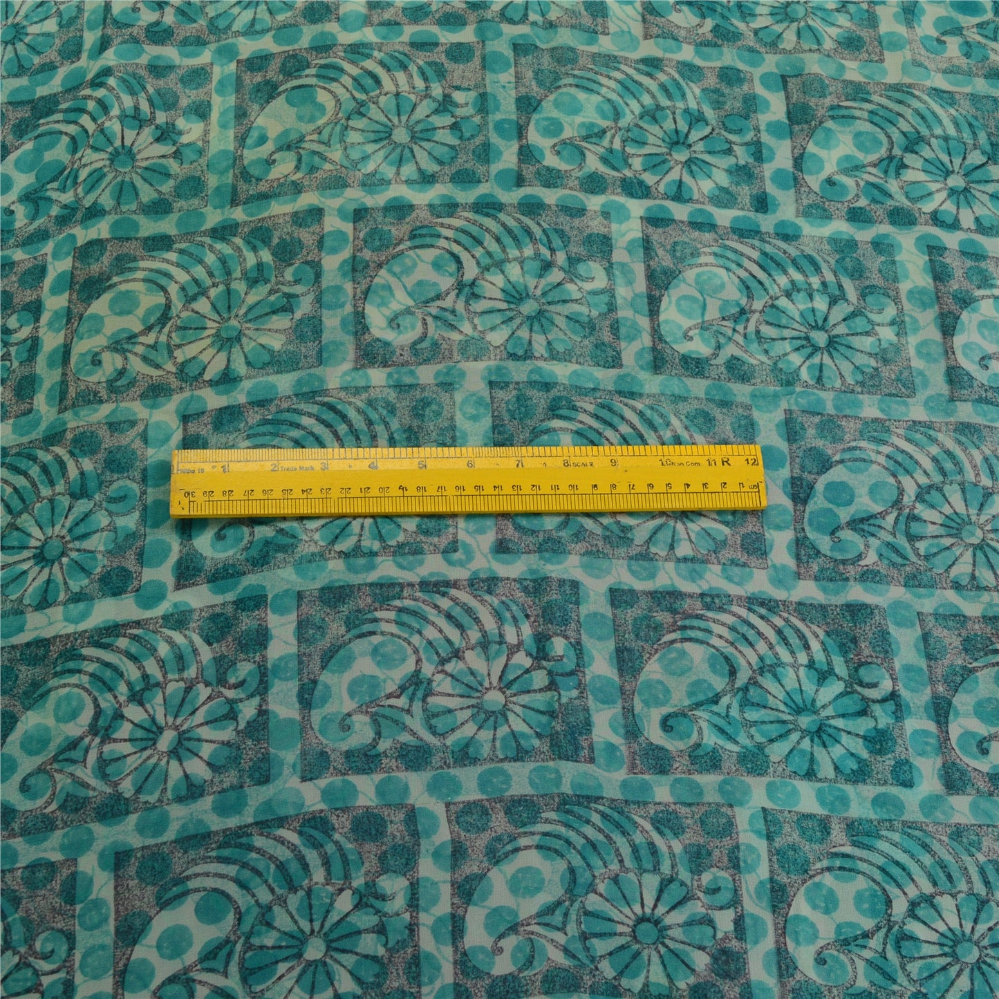 Sanskriti Vintage Sarees Blue Pure Georgette Silk Printed Sari 5yd Craft Sustainable Fabric