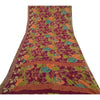 Sanskriti Vintage Sarees Purple Zari Border Blend Georgette Printed Sari Sustainable Fabric