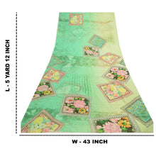Load image into Gallery viewer, Sanskriti Vintage Sarees Green Digital Printed Pure Georgette Silk Sari Fabric
