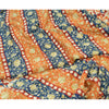 Sanskriti Vintage Sarees Indian Orange & Blue Georgette Print Sari Craft Sustainable Fabric